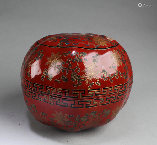 A Red Lacquer Container