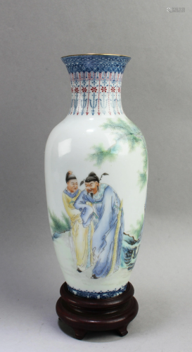 Antique Chinese Enamel Vase, Late 19th/ Early 20th C