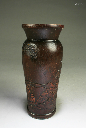 Korean Carved Bamboo Vase