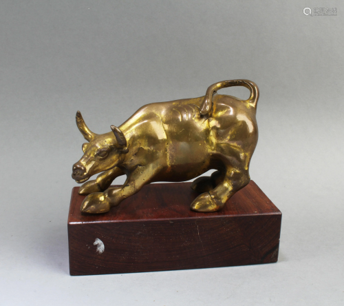 Antique Gilt Bronze Ox Figurine