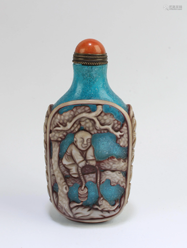 Chinese Peking glass Snuff Bottle