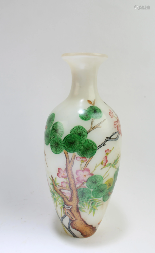 Chinese Enamel Peking Glass Vase