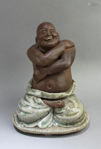 Chinese Shiwan Happy Buddha Figurine