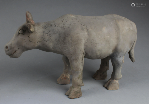 Chinese Pottery Cow Statue
