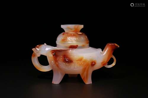 An Agate Beast Pattern Teapot