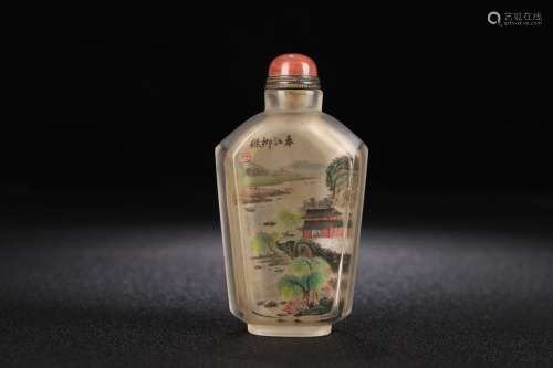 A Colored Glaze Landscape Snuff Bottle