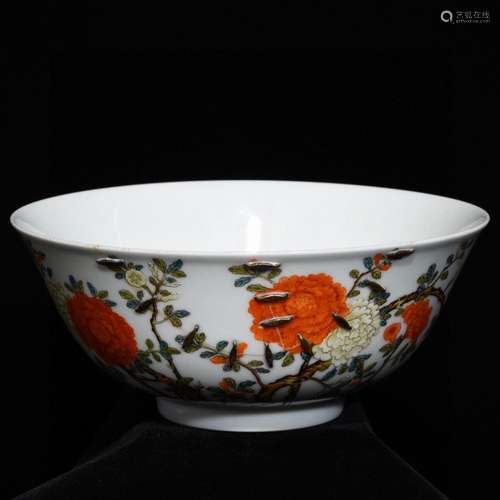 A Porcelain Famille Rose Floral Bowl