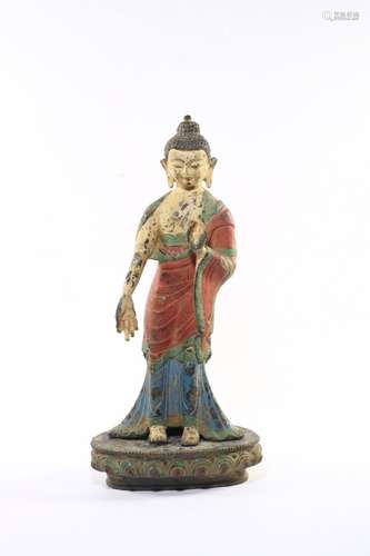 A Bronze Gautama Buddha With Painting