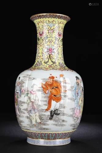 A Porcelain Famille Rose Figure-Story Vase