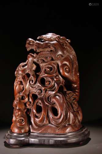 An Agarwood Beast Carving Censer Ornament