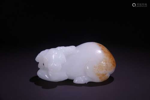 A Hetian Jade Bull Shaped Ornament