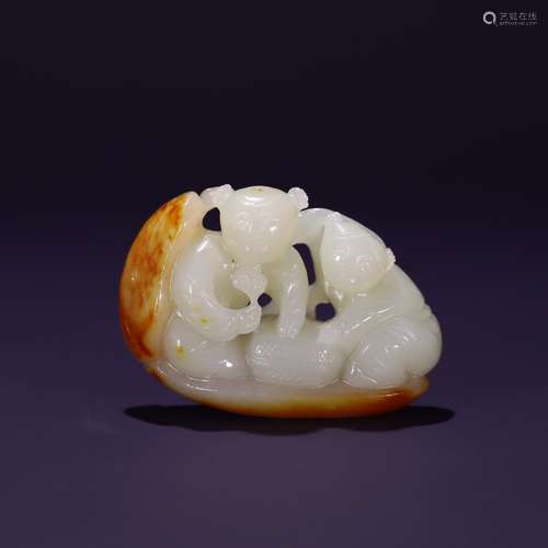 A Hetian Jade Story-Carving Ornament