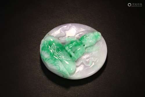 A Jadeite Guanyin Pendant