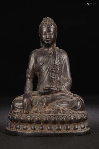 A Rosewood Gautama Buddha Statue