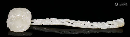 HETIAN JADE SEED CARVED RUYI