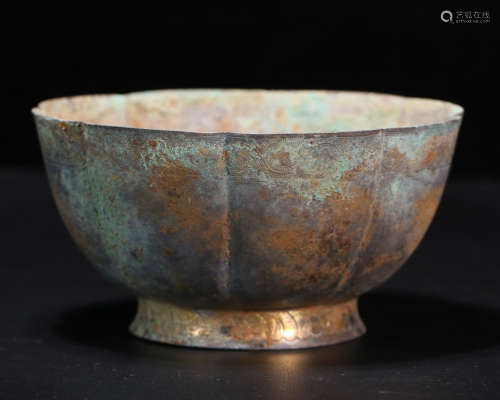 GILT SILVER CASTED BOWL