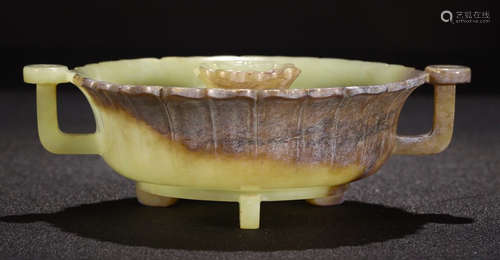 HETIAN JADE CARVED INCENSE HOLDER