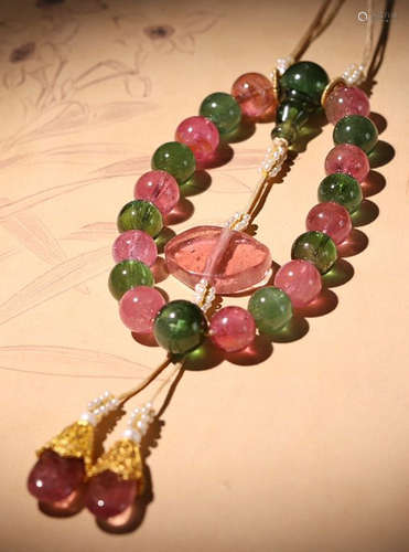 TOURMALINE STRING BRACELET WITH 18 BEADS