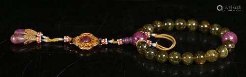 TOURMALINE STRING BRACELET WITH 18 BEADS