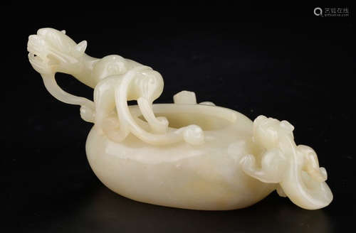 HETIAN JADE CARVED BRUSH WASHER