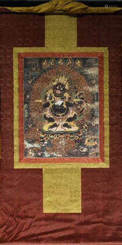 TIBETAN THANGKA WITH BUDDHA PATTERN