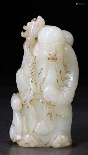 HETIAN JADE CARVED FIGURE SHAPED STATUE