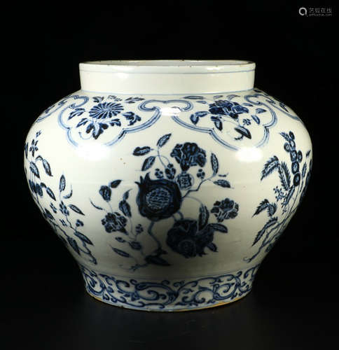 BLUE&WHITE GLAZE JAR