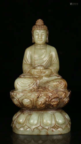 HETIAN JADE CARVED PHARMACIST STATUE