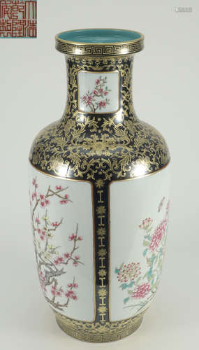 DAQINGQIANLONGNIANZHI MARK MOCAI GLAZE VASE