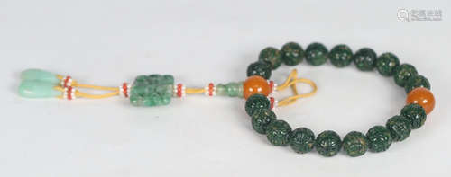 JADEITE STRING BRACELET WITH 18 BEADS