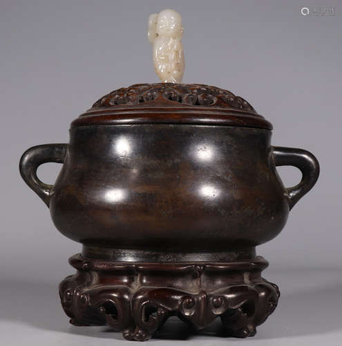 COPPER CAST DOUBLE EAR CENSER