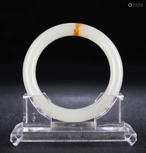 HETIAN JADE CARVED BANGLE