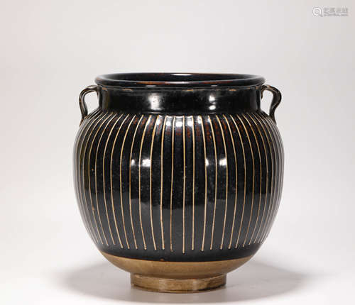 Black Glazed Two Ears Vase from Song宋代黑釉雙耳罐