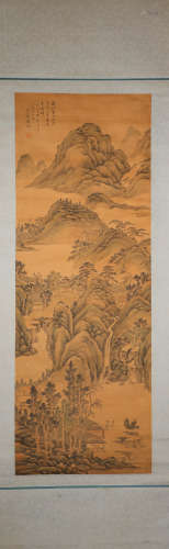 Ancient vertical landscaping ink painting by Weicheng Qian古代水墨画
钱维城、山水图
绢本立轴