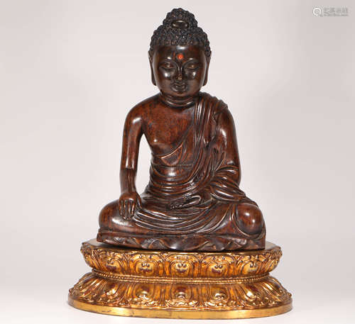 Red Sandalwood Sakyamuni Statue from Qing清代沉香木釋迦摩尼佛造像