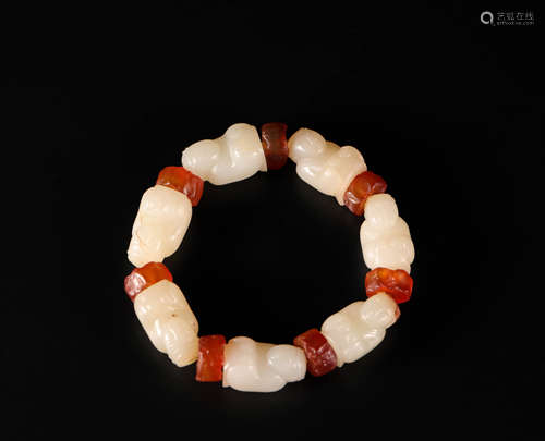 HeTian Jade Holding Ornament from ShangZhou商周時期和田玉人傭手持