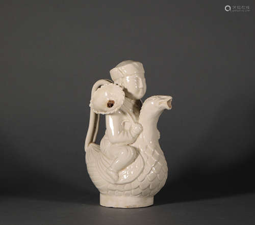 Ding Kiln Child Holds Lotus Holding Vase from Song宋代定窯童子持蓮執壺