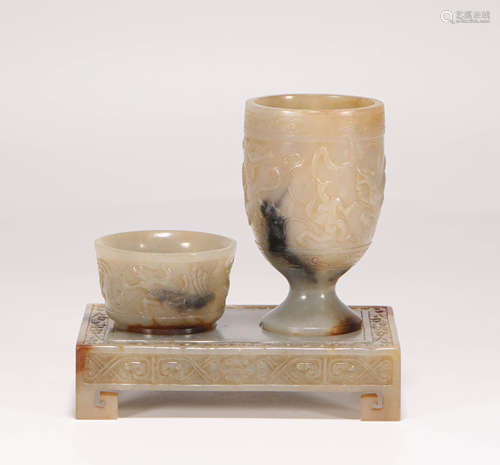 A Set of HeTian Jade Cup from Han漢代和田玉杯一套