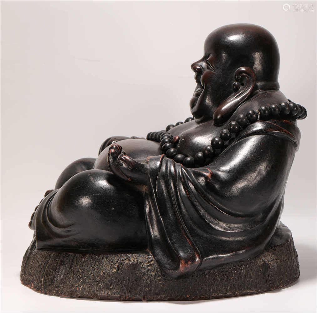 purple sands buddha statue from qing清代紫砂弥勒佛造像