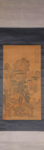Ancient vertical landscaping ink painting by Hui Wang古代水墨画
王辉、山水画
绢本立轴