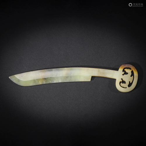 A CHINESE WHITE JADE KNIFE