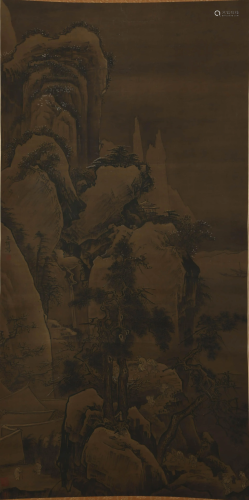 A CHINESE SCROLL PAINTING BY WANG E