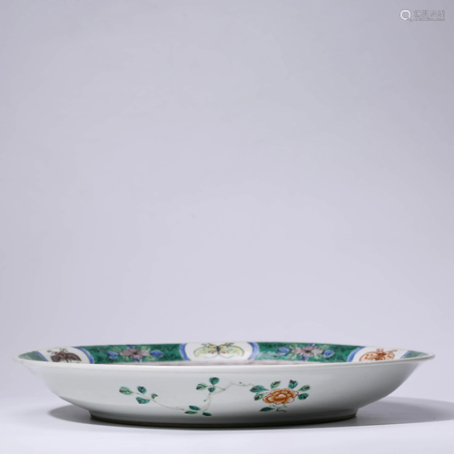 A CHINESE WUCAI PORCELAIN LOTUS DISH MARKED KA…