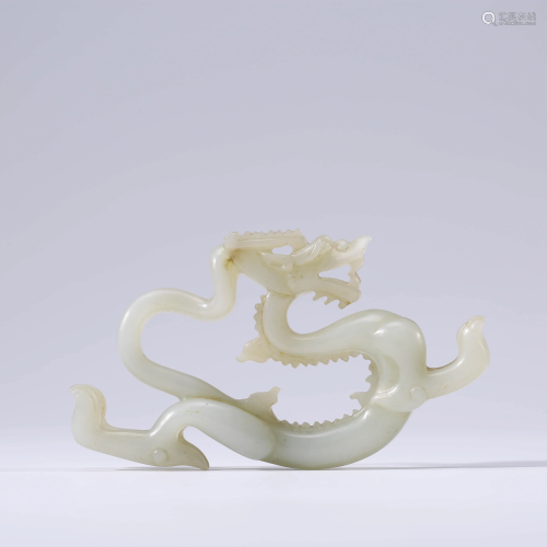 A CHINESE WHITE JADE DRAGON