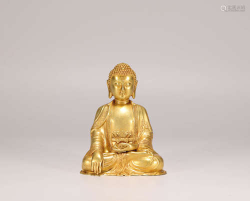 Golden Sakyamuni Statue from Qing清代純金釋迦摩尼佛造像