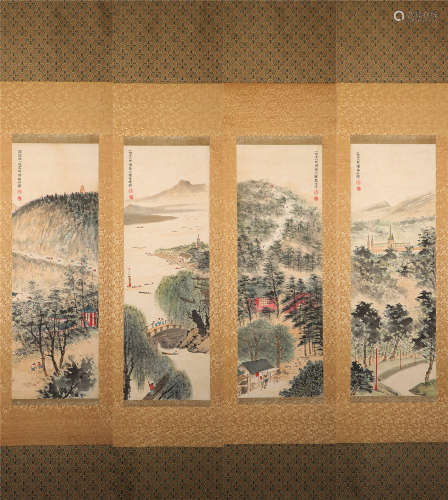 Ink Landscape Painting from FuBaoShi 古代水墨画
傅抱石、山水
四条纸本立轴