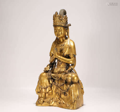 Copper and Golden Buddha Statue from Liao遼代銅鎏金四壁觀音造像