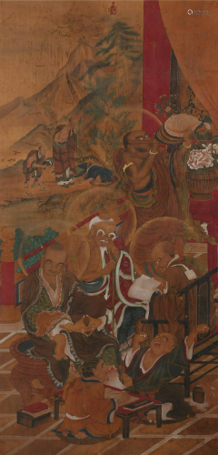A CHINESE PAINTING OF BUDDHAS