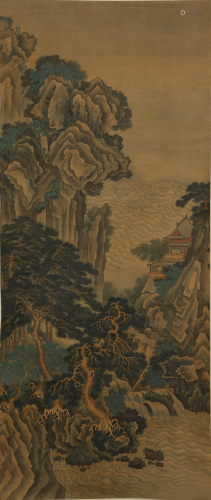 A CHINESE SCROLL PAINTING BY QIAN WEI CHENG