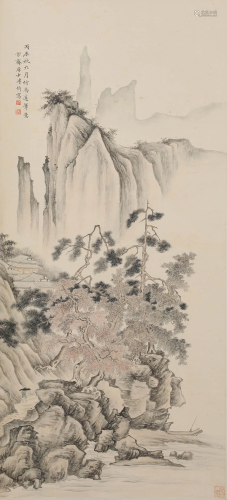 A CHINESE SCROLL PAINTING BY PU JIN